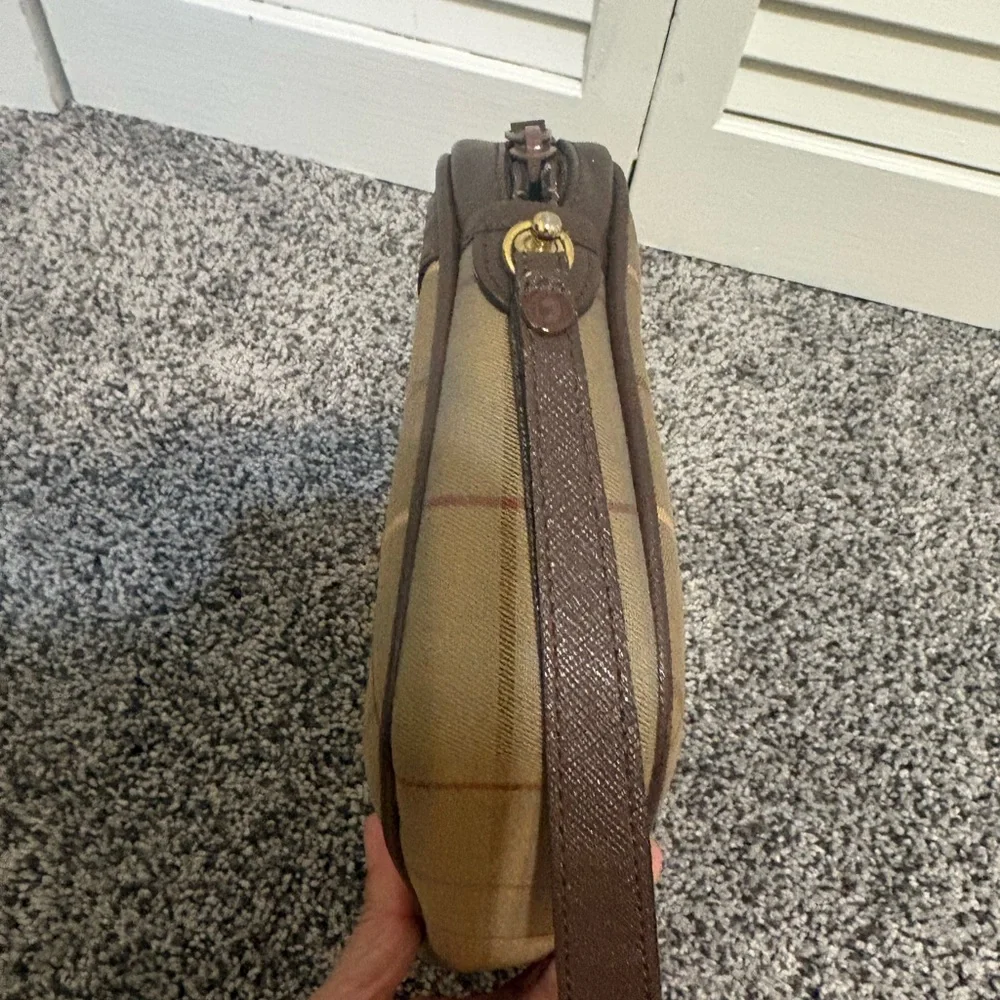 Vintage Burberrys Brown Plaid Wristlet Clutch/Cosmetic Bag - Picture 12 of 17